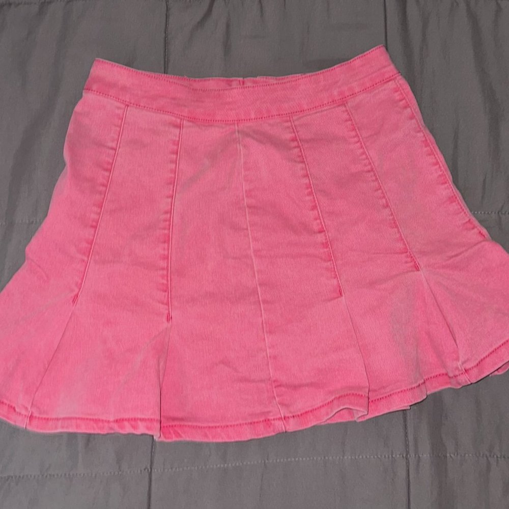 No Boundaries Pink Denim Skirt